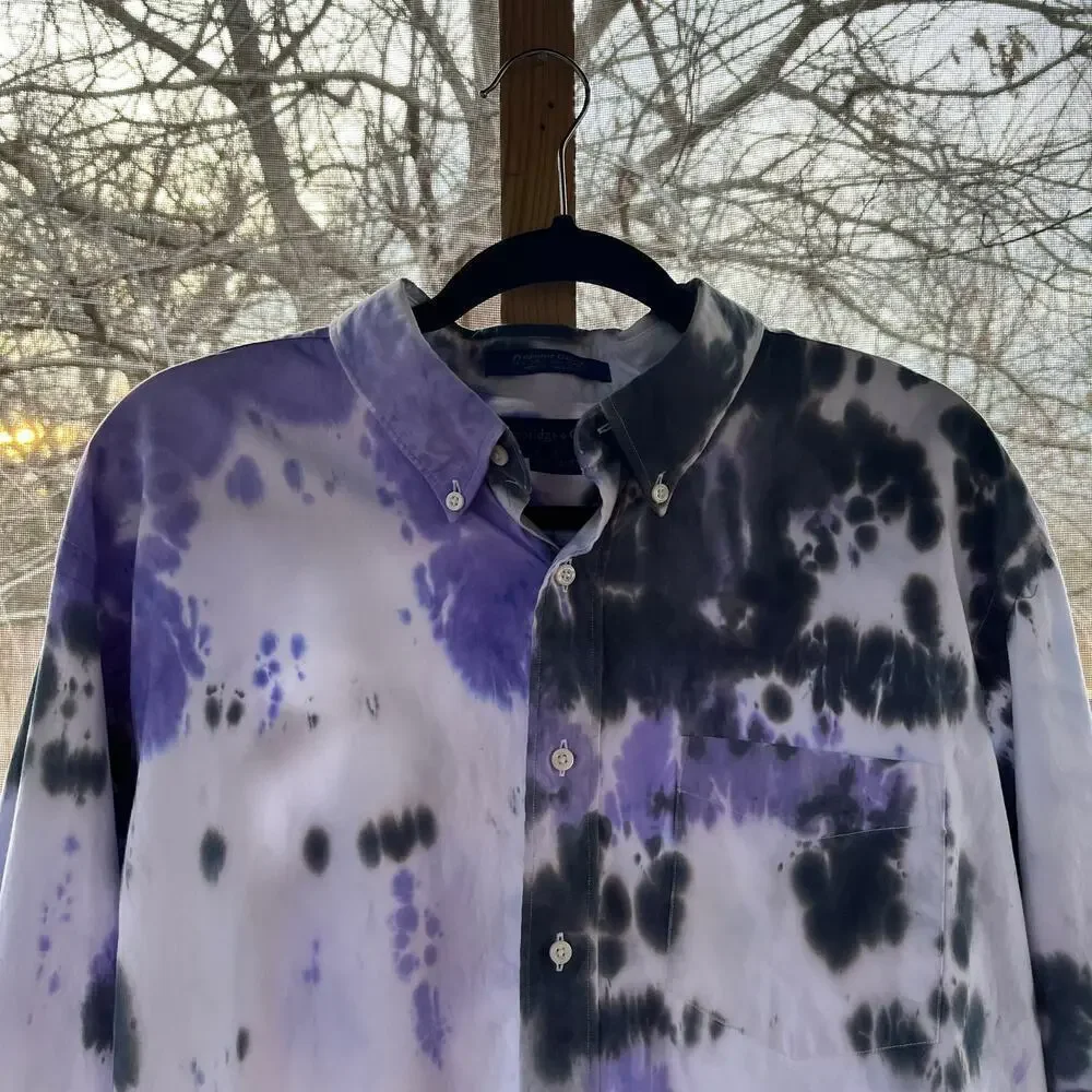Cambridge Classics Men's Vintage Purple Button Down Shirt Size 17 1/2-34/35